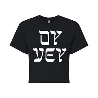 Juniors' Oy Vey Cropped Tee