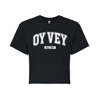 Juniors' Oy Vey All Day Cropped Tee