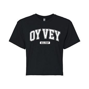 Juniors' Oy Vey All Day Cropped Tee