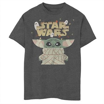Boys Star Wars The Mandalorian Halloween Grogu Mummy Costume Logo Husky Graphic Tee
