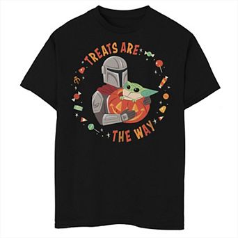 Boys Star Wars The Mandalorian Halloween Grogu Mando Treats Are The Way Husky Graphic Tee