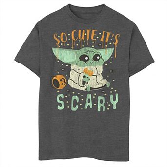 Boys Star Wars The Mandalorian Halloween Grogu So Cute It's Scary Husky Graphic Tee
