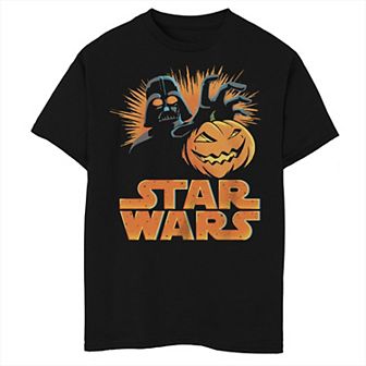 Boys Star Wars A New Hope Halloween Darth Vader Jack-o'-lantern Husky Graphic Tee