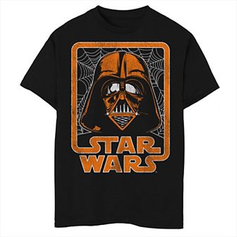 Boys Star Wars A New Hope Halloween Darth Vader Cobwebs Logo Husky Graphic Tee