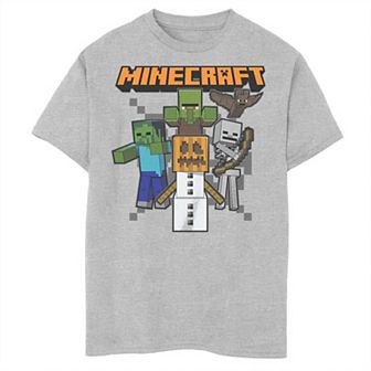Boys Minecraft Halloween Creepers Pumpkin King Group Shot Husky Graphic Tee