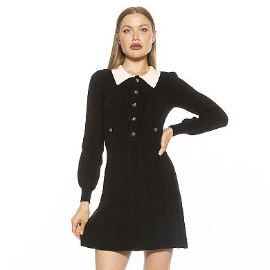 Women's Alexia Admor Ellie Collared Fit & Flare Knit Dress