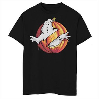 Boys Ghostbusters Classic Logo Halloween Pumpkin Graphic Tee