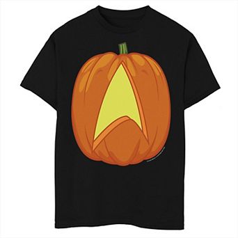 Boys Star Trek Halloween Logo Carved Pumpkin Graphic Tee