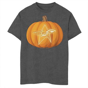 Boys Star Trek Halloween Enterprise Carved Pumpkin Graphic Tee