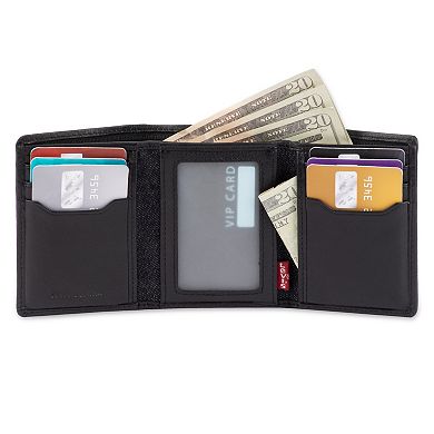 Men's Levi's RFID-Blocking Slim Trifold Wallet with Hidden Zipper Pocket