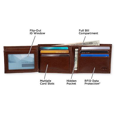 Men's Levi's RFID-Blocking Extra-Capacity Bifold Traveler Wallet