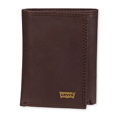 Guess Men's Leather Trifold Credit Card Wallet, Black