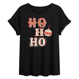 Juniors' Ho Ho Ho Vintage Oversized Tee