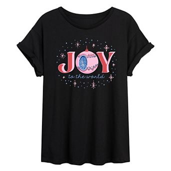 Juniors' Joy Vintage Ornament Oversized Tee