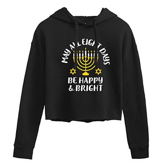 Juniors' Eight Days Hanukkah Cropped Hoodie
