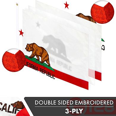 G128 California 3x5 Ft Embroidered Double Sided Flag