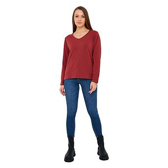 Long Sleeve V-Neck T-Shirts for Women and Girls Soft and Comfortable Casual Top