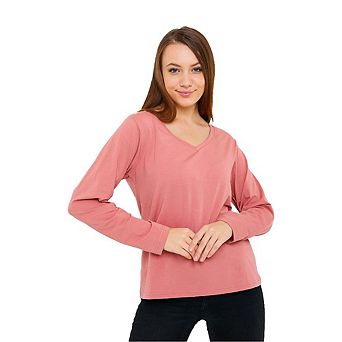Long Sleeve V-Neck T-Shirts for Women and Girls Soft and Comfortable Casual Top