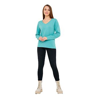 Long Sleeve V-Neck T-Shirts for Women and Girls Soft and Comfortable Casual Top