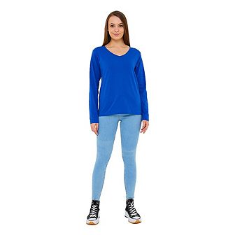Long Sleeve V-Neck T-Shirts for Women and Girls Soft and Comfortable Casual Top
