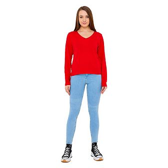 Long Sleeve V-Neck T-Shirts for Women and Girls Soft and Comfortable Casual Top
