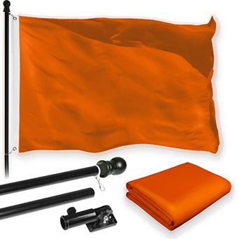 G128 Combo Set: Flag Pole Black + Bracket 1 pk AND Orange 150D 1 pk