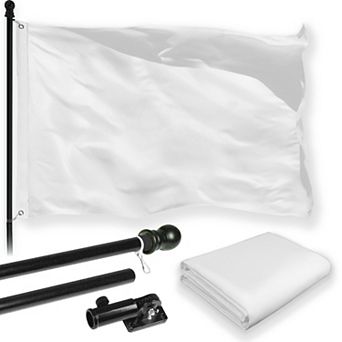 G128 Combo Set: Flag Pole Black + Bracket 1 pk AND White 150D 1 pk