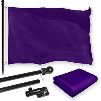 G128 Combo Set: Flag Pole Black + Bracket 1 pk AND Purple 150D 1 pk