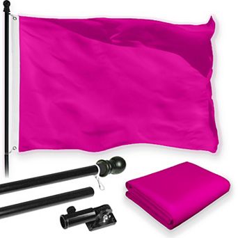 G128 Combo Set: Flag Pole Black + Bracket 1 pk AND Magenta 150D 1 pk