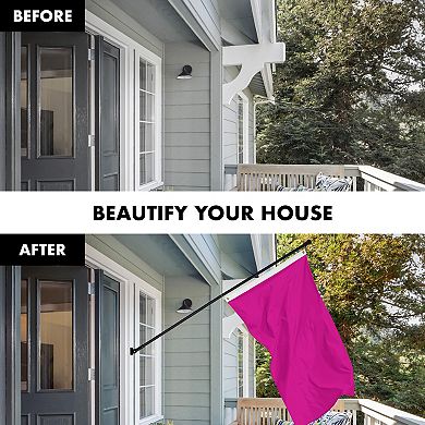 G128 Combo Set: Flag Pole Black + Bracket 1PK AND Magenta 150D 1PK
