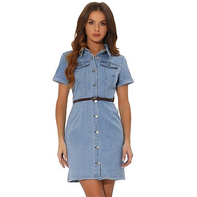 Fashion jean dress short sleeve