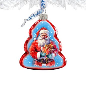 Santa's Gift Mercury Glass Christmas Ornaments by G. Debrekht - Christmas Santa Snowman Décor