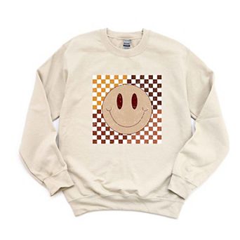 Fall Checkered Smiley Sweatshirt