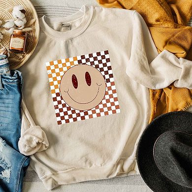 Fall Checkered Smiley Sweatshirt