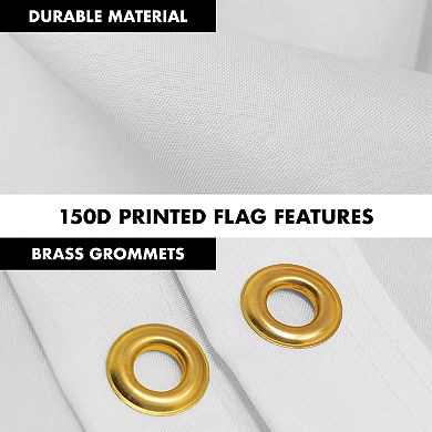 G128 Combo Set: Flag Pole Silver + Bracket 1PK AND White 150D 1PK