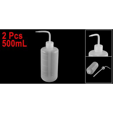 500mL Kitchen Plastic Tube Pour Spout Oil Graduated Squeeze Bottle Clear 2 Pcs
