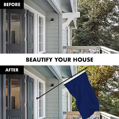 G128 Combo Set: Flag Pole Black + Bracket 1PK AND Blue 150D 1PK