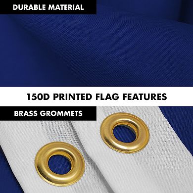 G128 Combo Set: Flag Pole Black + Bracket 1PK AND Blue 150D 1PK