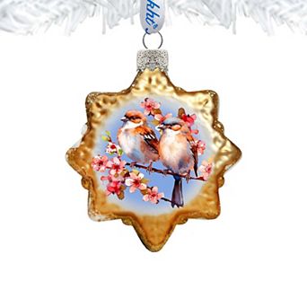 Spring Sparrows Mercury Glass Ornaments by G. Debrekht - Wildlife Holiday Décor