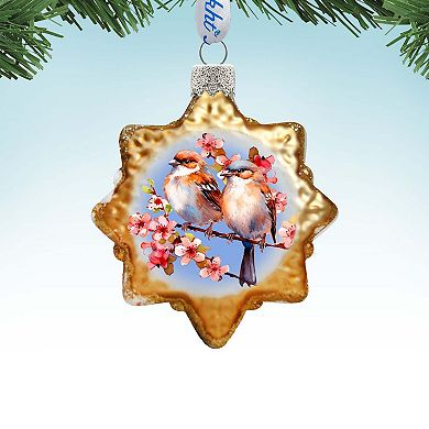 Spring Sparrows Mercury Glass Ornaments by G. Debrekht - Wildlife Holiday Décor