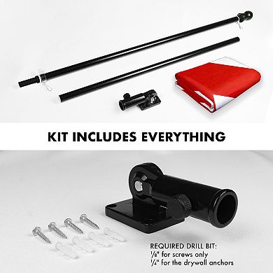 G128 Combo Set: Flag Pole Black + Bracket 1PK AND Alabama 150D 1PK