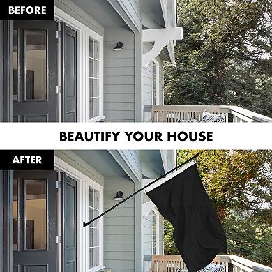 G128 Combo Set: Flag Pole Black + Bracket 1PK AND Black 150D 1PK