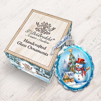 Snowman and Christmas Tree Mercury Glass Ornaments by G. Debrekht - Christmas Santa Snowman Décor