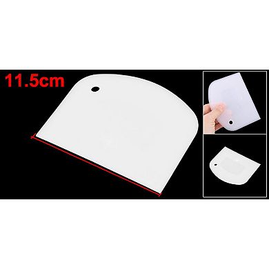 Home Bakery Plastic D Shaped Flour Bread Cake Dough Scraper Cutter Clear White