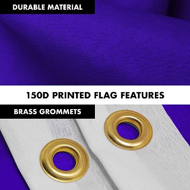 G128 Combo Set: Flag Pole Black + Bracket 1PK AND Violet 150D 1PK