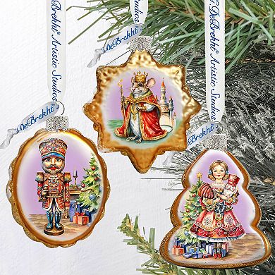 Nutrcracker Mercury Glass Christmas Ornaments Set of 3 by G. Debrekht - Christmas Décor
