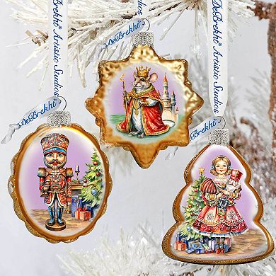 Nutrcracker Mercury Glass Christmas Ornaments Set of 3 by G. Debrekht - Christmas Décor