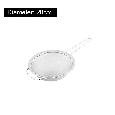 Kitchen Stainless Steel Fine Tea Oil Mesh Strainer Colander Flour Sieve 8"