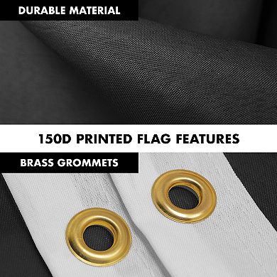 G128 Combo Set: Flag Pole Black + Bracket 1PK AND Black 150D 1PK