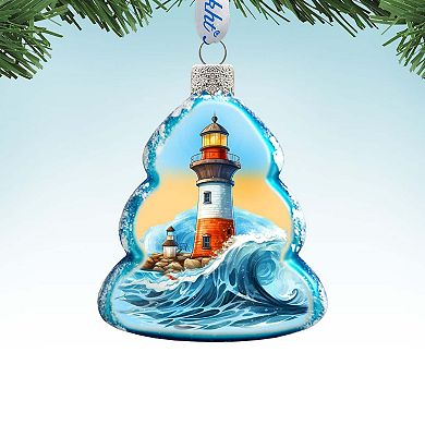 Lighthouse Mercury Glass Christmas Ornaments by G. Debrekht - Christmas Décor